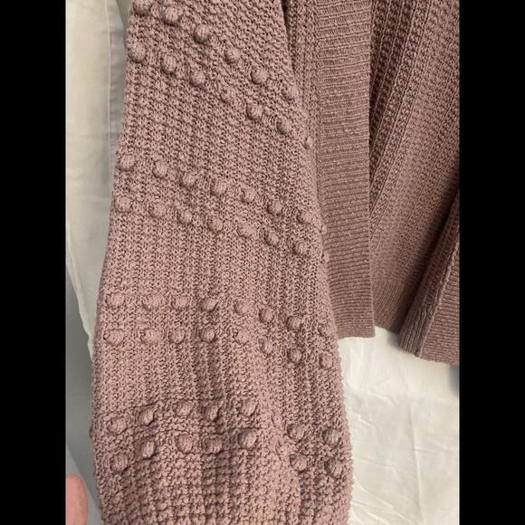 Madewell Bobble Cardigan Sweater Women's Large Dusty Rose Pink Open Front - Picture 6 of 7